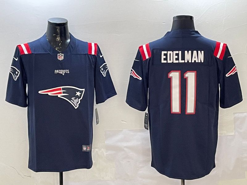Men 2025 New England Patriots #11 Edelman Blue Nike Limited NFL Jersey style 1->youth mlb jersey->Youth Jersey